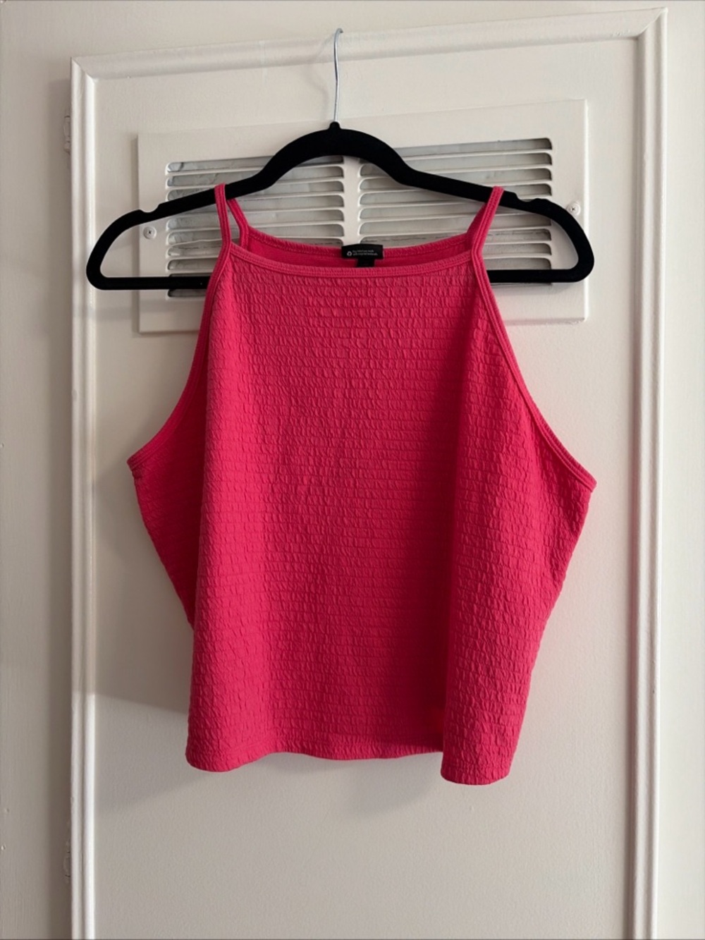 Torrid Curve Plus Textured Hot Pink Cropped Halter Cami Tank Top Ribbed Blouse